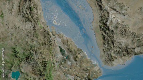 Debubawi Keyih Bahri, Eritrea - outlined. Satellite