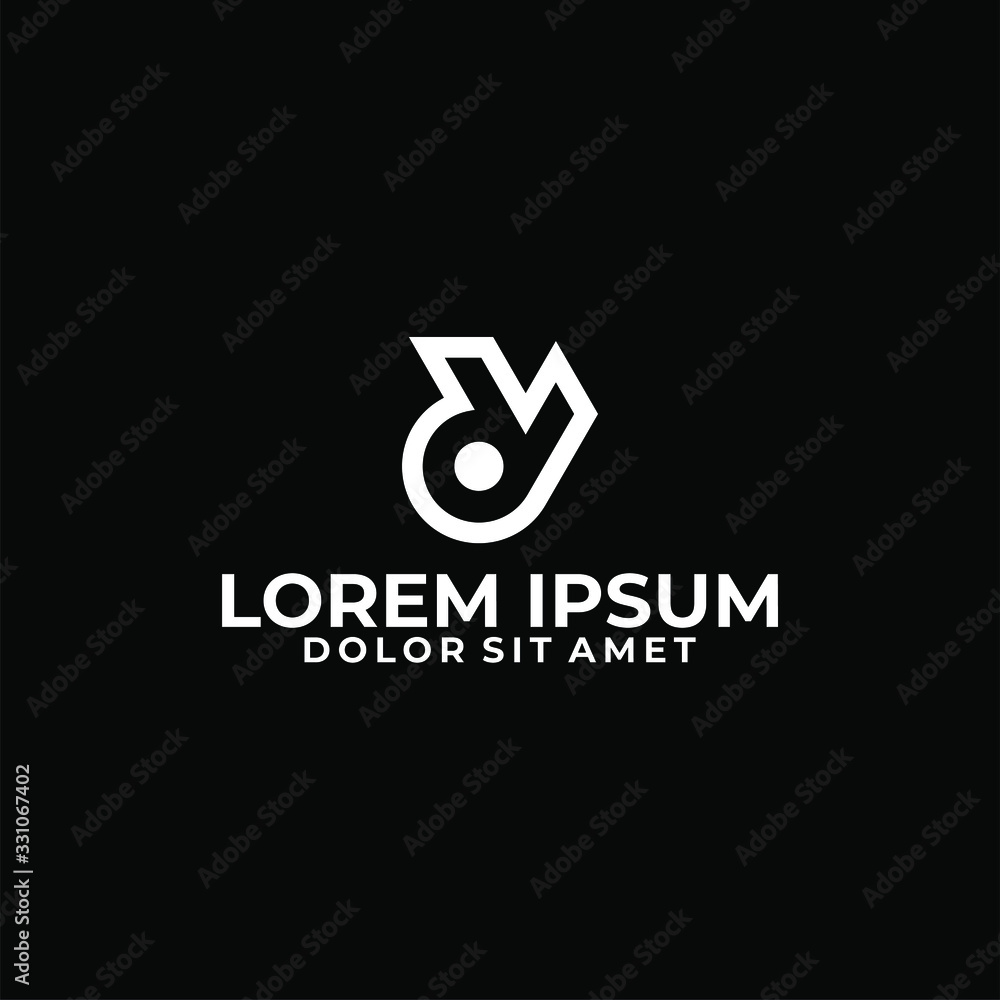 Initial letter dy or dL logo template with modern icon symbol in flat design monogram illustration Initial letter dy or dL logo template with modern icon symbol in flat design monogram illustration