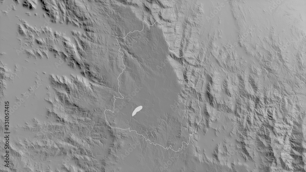 Fototapeta premium Maekel, Eritrea - outlined. Grayscale