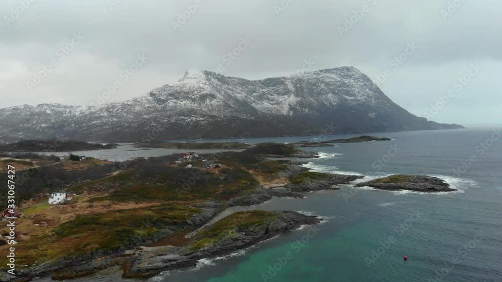 Nature of Norway. Flying over norwegian fjord Nature of Norway. Flying over norwegian fjord