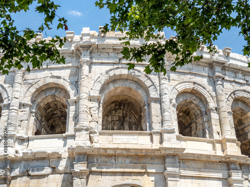 Fototapeta premium Arles Amphitheatre, an ancient Roman arena and UNESCO World Heritage Site.