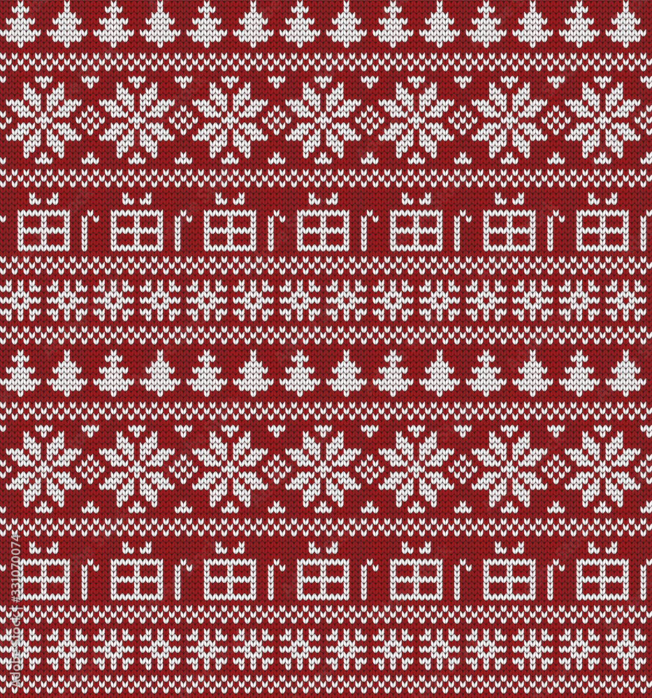 Christmas decoration, knitted Norwegian pattern Christmas decoration, knitted Norwegian pattern