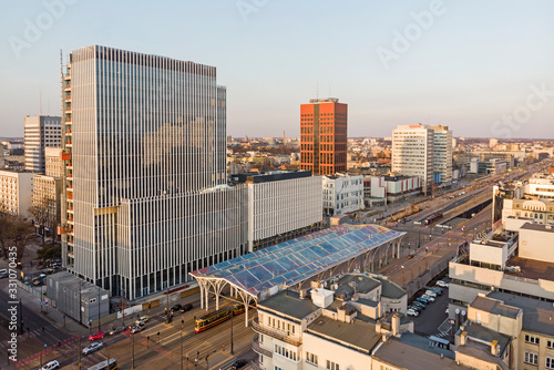 Łódź, Polska- widok na centrum.