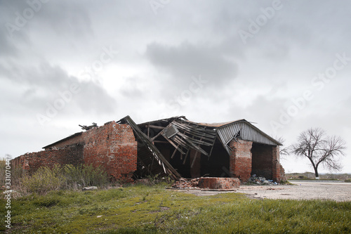 Abandoned hangar in the countryside