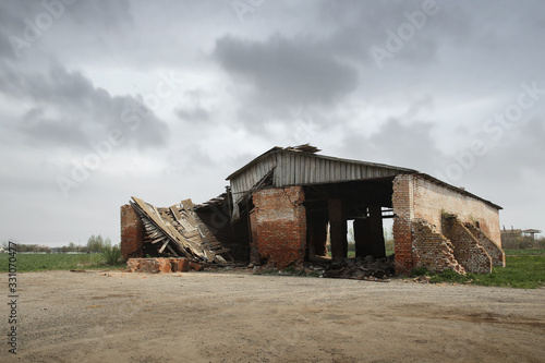 Abandoned hangar in the countryside