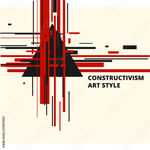 Wallpaper Mural Vector abstract black and red shapes Constructivism Art style design. Geometric figures creates futuristic compostion. Torontodigital.ca