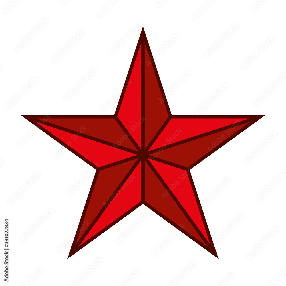 Obraz premium Five pointed star vector icon isolated on white