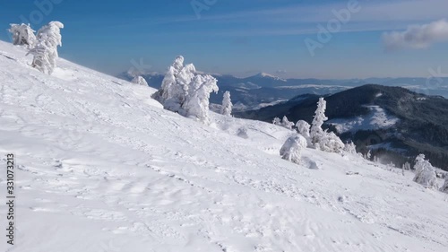 Wallpaper Mural Mountain hazy morning view. Ski resort Dragobrat, Carpathian mountains, Ukraine. Torontodigital.ca