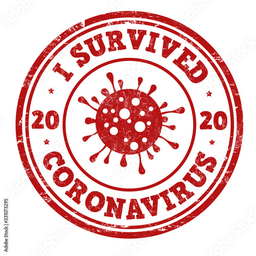 I survived coronavirus sign or stamp