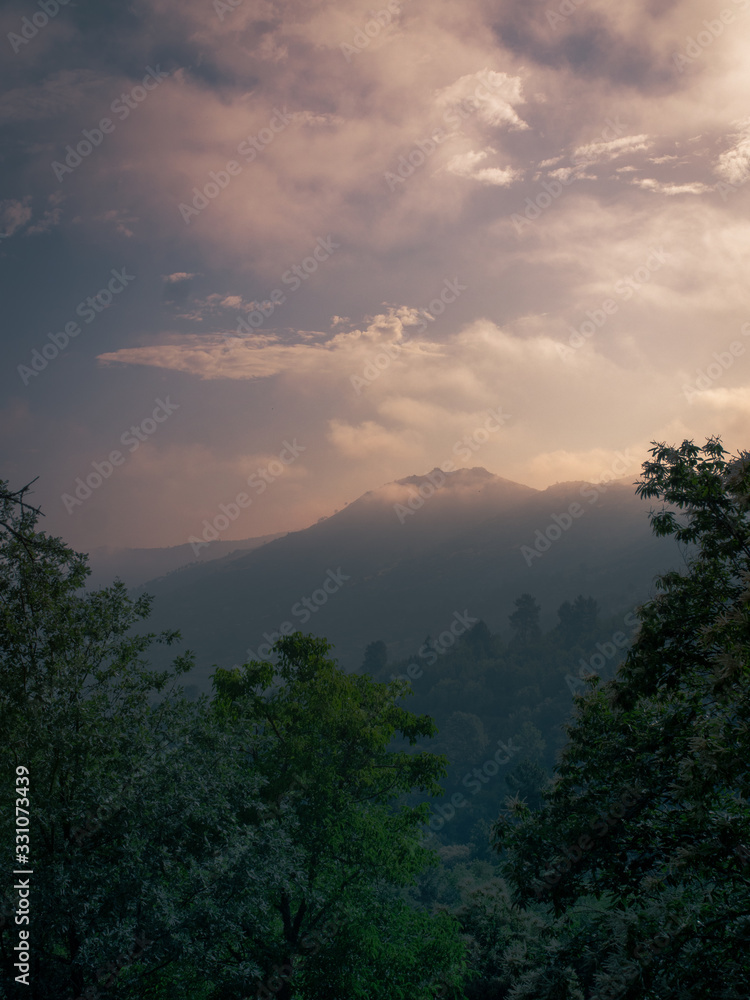 Montain during sunset