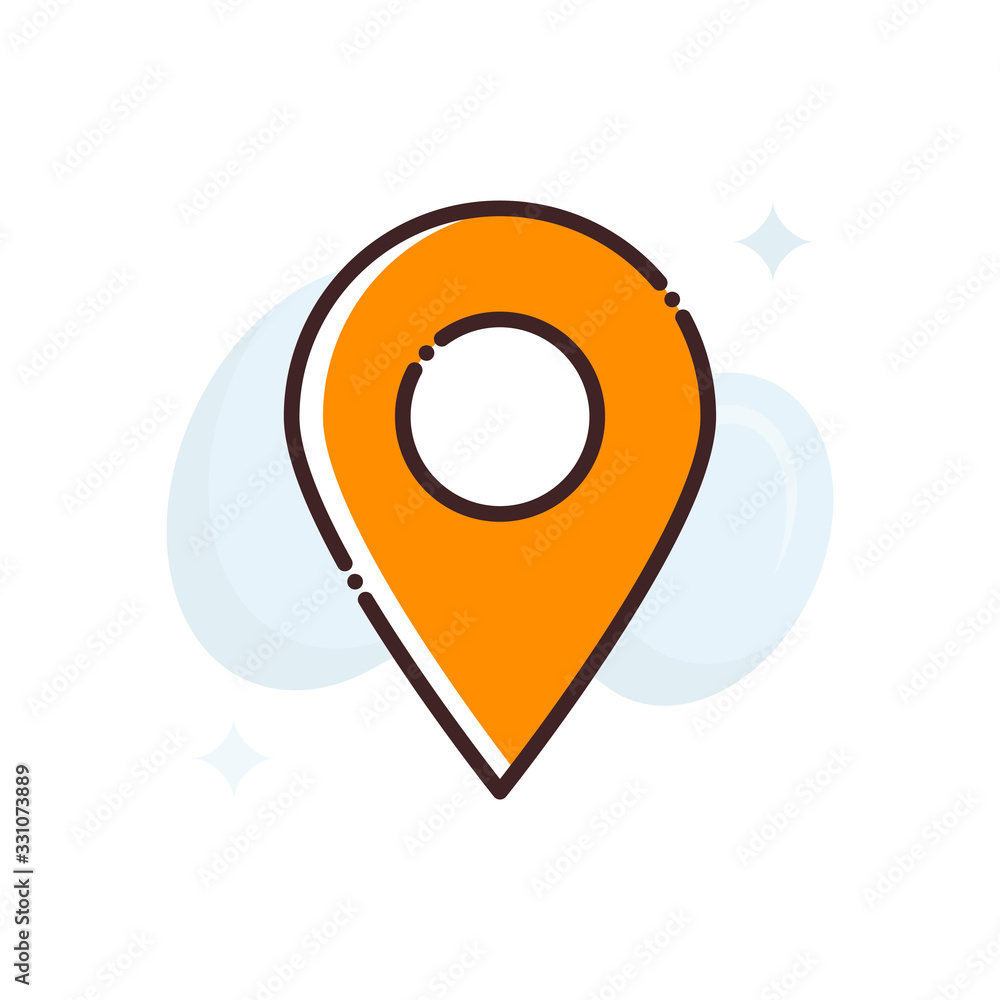 Map Pin Vector Icon Filled Outline style illustration. Map Pin Vector Icon Filled Outline style illustration.