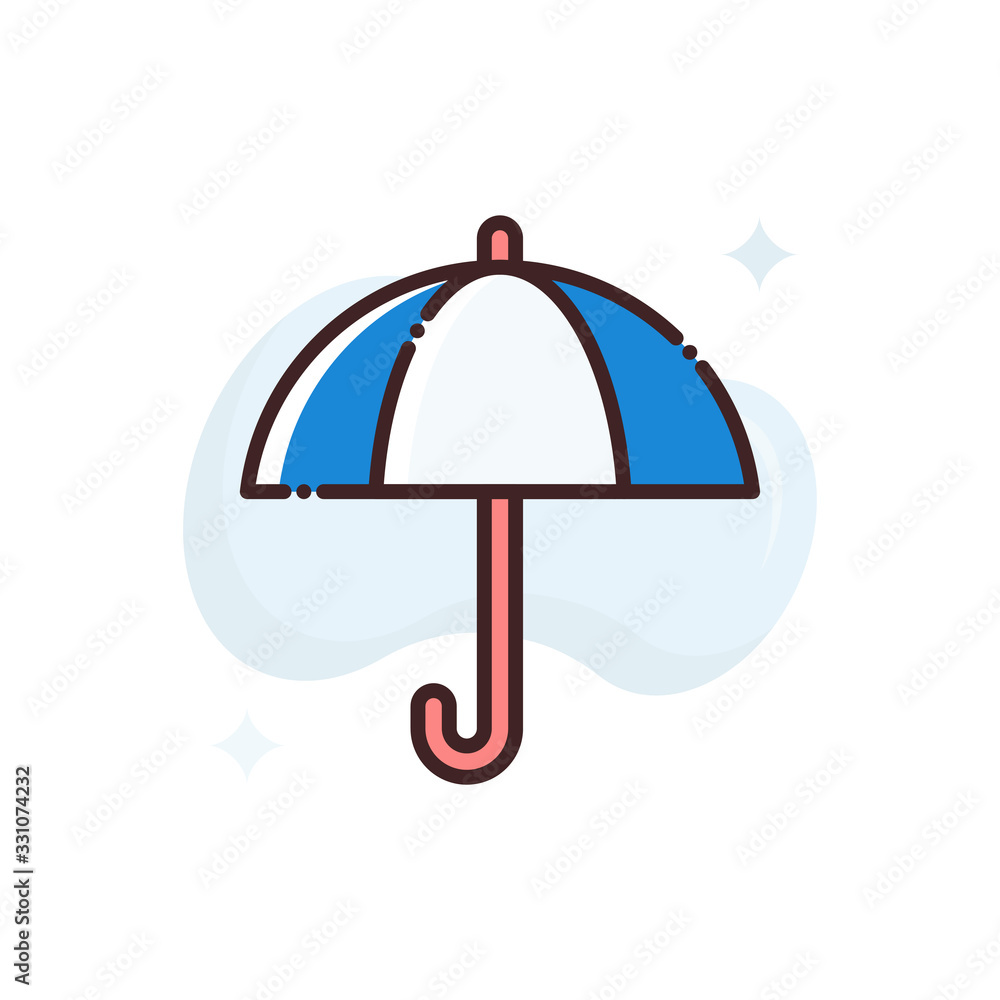 Umbrella Vector Icon Filled Outline style illustration. Umbrella Vector Icon Filled Outline style illustration.
