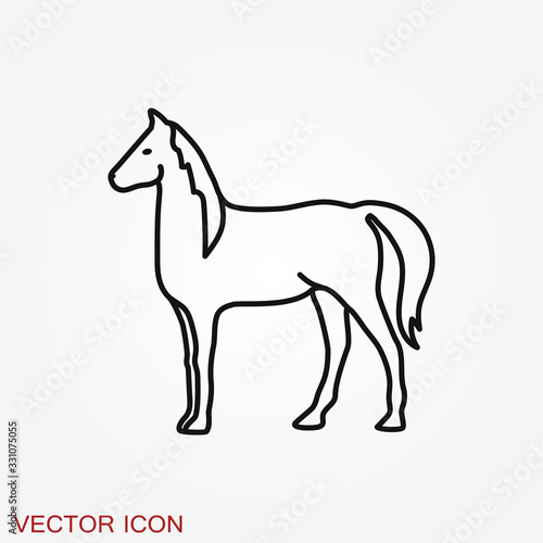 Vector icon of an horse on background