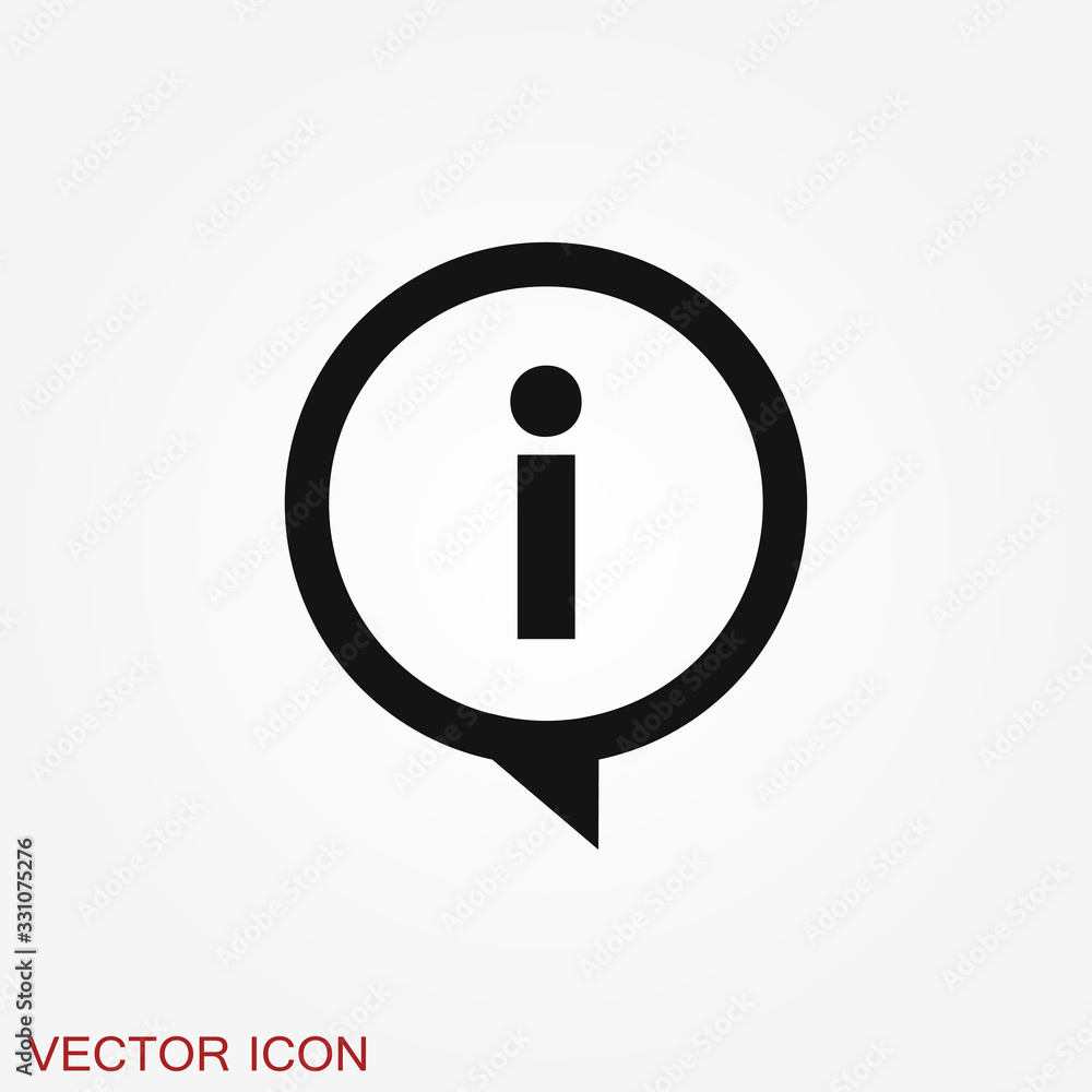 Information icon, vector symbol used for assistance and tourism Information icon, vector symbol used for assistance and tourism