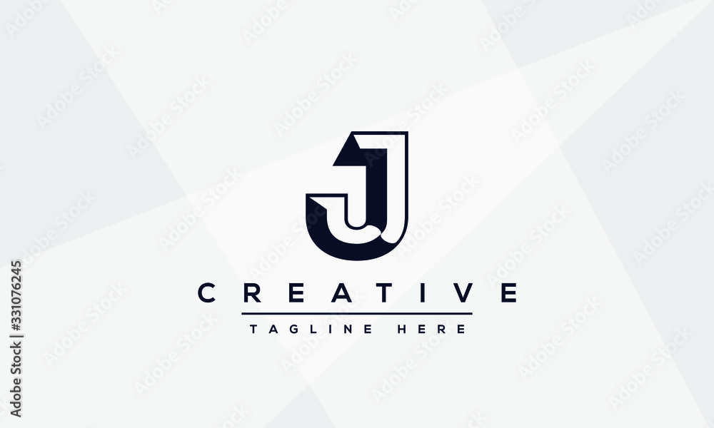 Obraz premium Abstract monogram letter J logo icon design template. Minimalist J JJ creative initial based vector template.