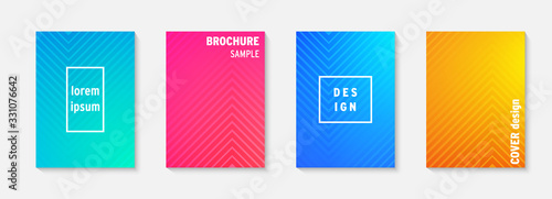 Set of minimal covers vector design. Colorful gradient. Cool modern gradient background design. Cover layout template. Minimal poster template. Modern abstract vector illustration. Geometric poster.