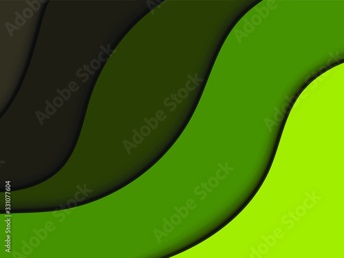 Colorful paper cut shapes. 3D abstract paper art style. Vector illustration.