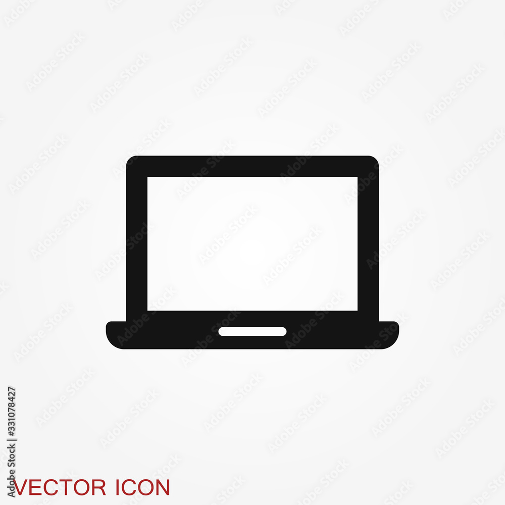 Laptop vector icon, vector illustration, flat design Laptop vector icon, vector illustration, flat design