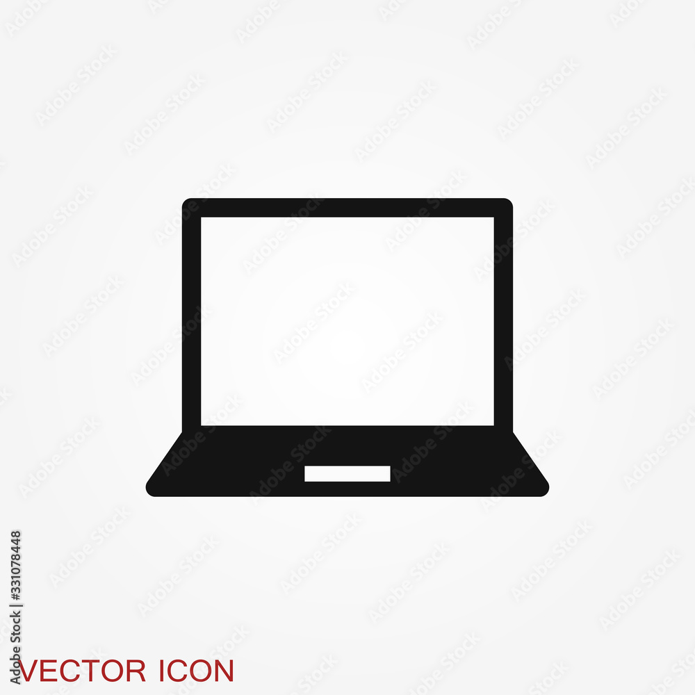 Laptop vector icon, vector illustration, flat design Laptop vector icon, vector illustration, flat design