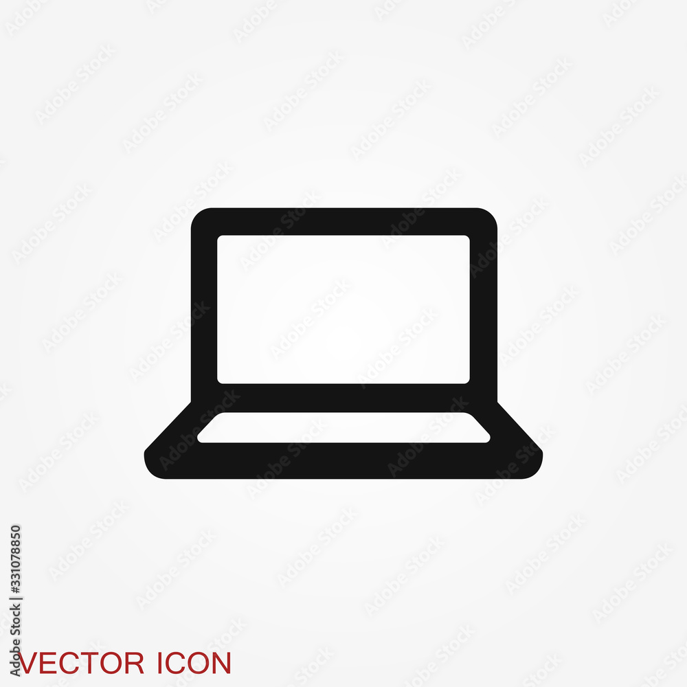 Laptop vector icon, vector illustration, flat design Laptop vector icon, vector illustration, flat design
