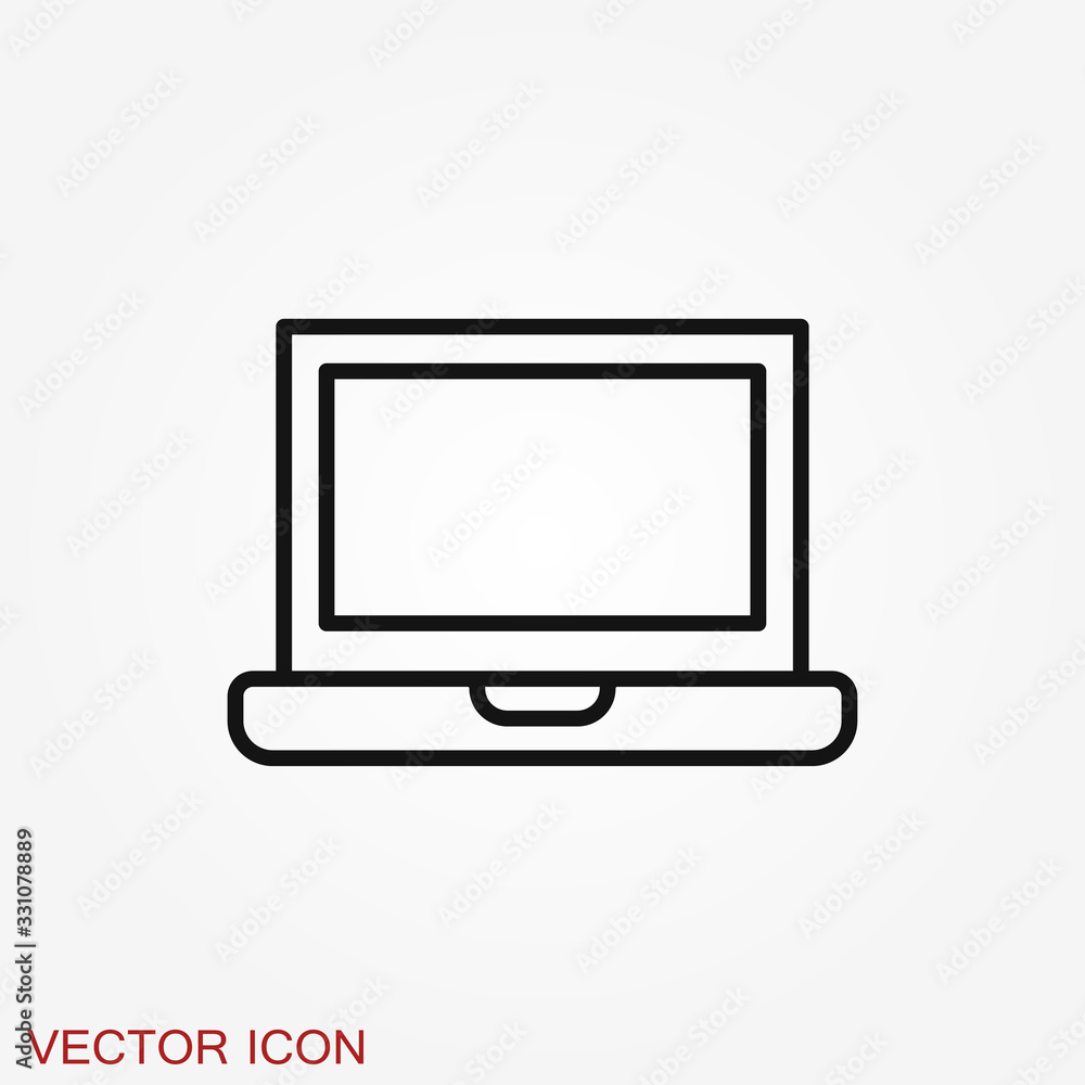 Laptop vector icon, vector illustration, flat design Laptop vector icon, vector illustration, flat design