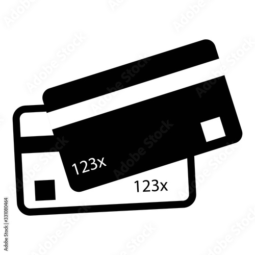 Credit Card Icon illustration. Bank card icon. Finance, payment, money concept. Atm card, ecommerce sign. Online payment symbol for perfect web and mobile app designs.
