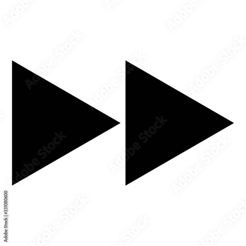Fast forward button icon. Media player control symbol.
