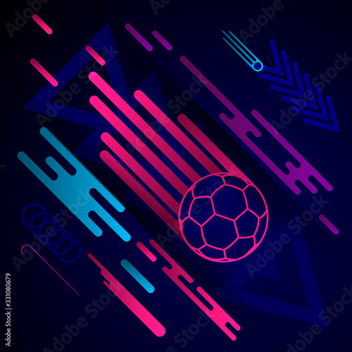 Cool modern image with soccer ball going in right direction.