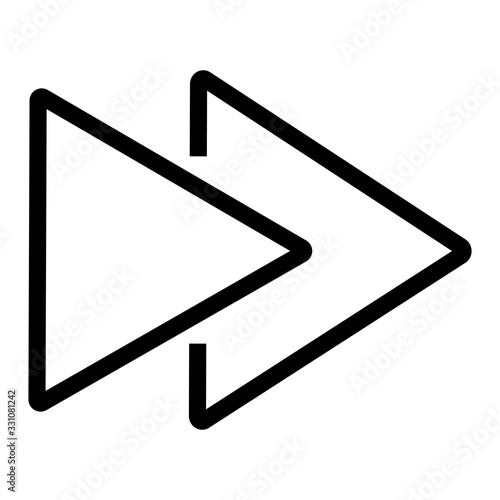 Fast forward button icon. Media player control symbol.