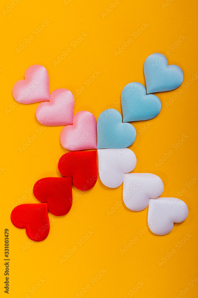 colorful small hearts