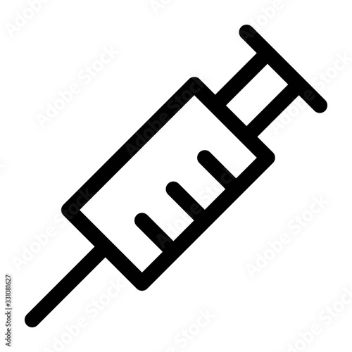 Injection Syringe, needle Icon. Vaccine cure sign. Immunization concept.