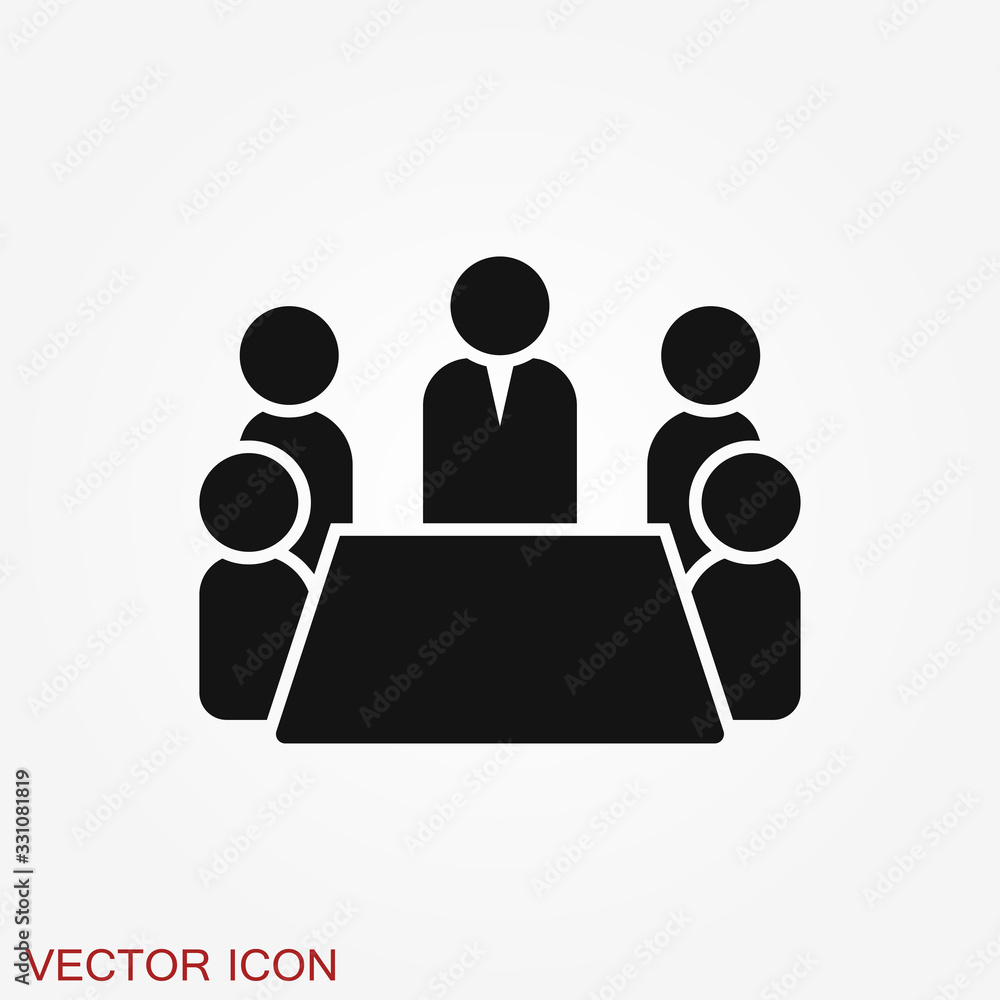 Meeting vector icon. Management and Human Resource Icons Meeting vector icon. Management and Human Resource Icons