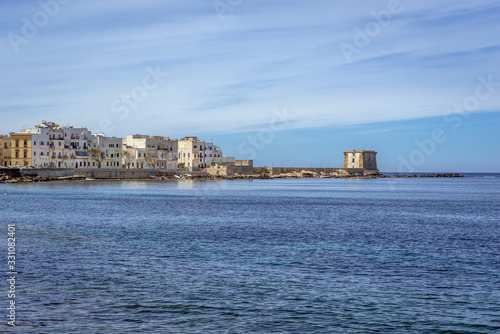 View from Tramontana Walls with Conca Bastion and Ligny Tower in Trapani  Sicily Island in Italy
