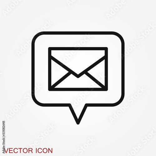 Message icon, vector symbol for design. Cat sign