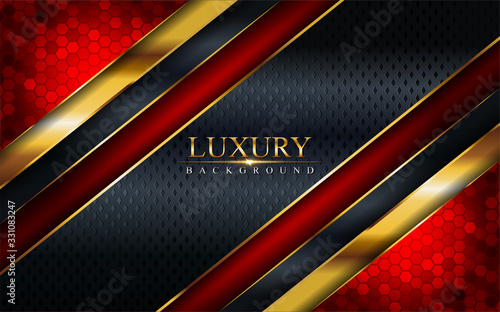 Luxury red, gold and black combination background design.