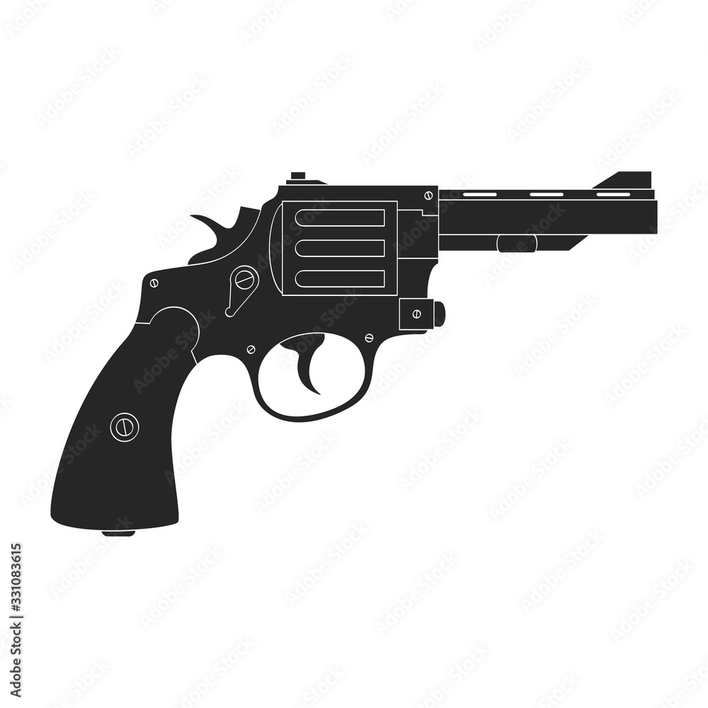 Vector monochrome icon with Revolver Vector monochrome icon with Revolver