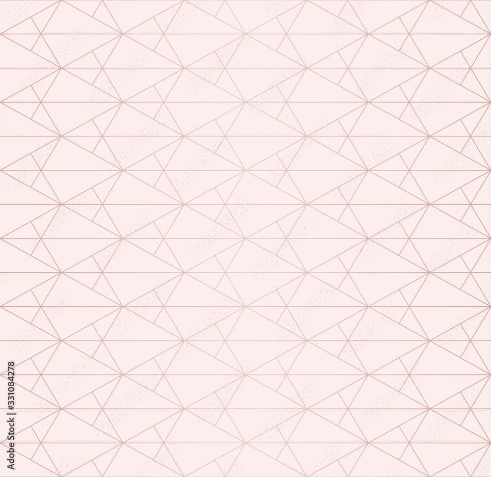 Rose gold pattern. Vector golden geometric seamless texture with thin ...