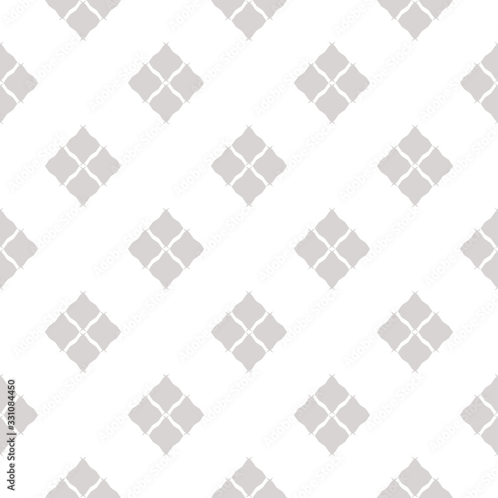 Subtle geometric seamless pattern in oriental style. Abstract minimalist background. Simple graphic ornament. White and light gray texture with diamond shapes, rhombuses, repeat tiles. Minimal design Subtle geometric seamless pattern in oriental style. Abstract minimalist background. Simple graphic ornament. White and light gray texture with diamond shapes, rhombuses, repeat tiles. Minimal design