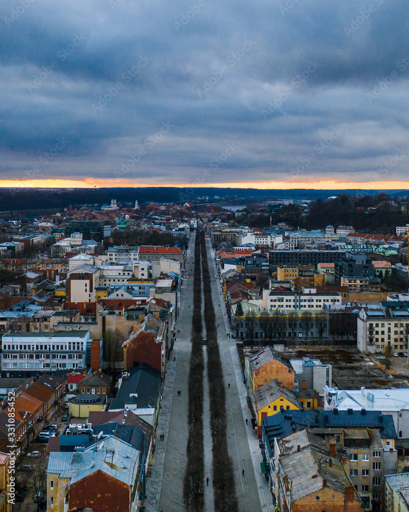 Freedom Avenue In Kaunas