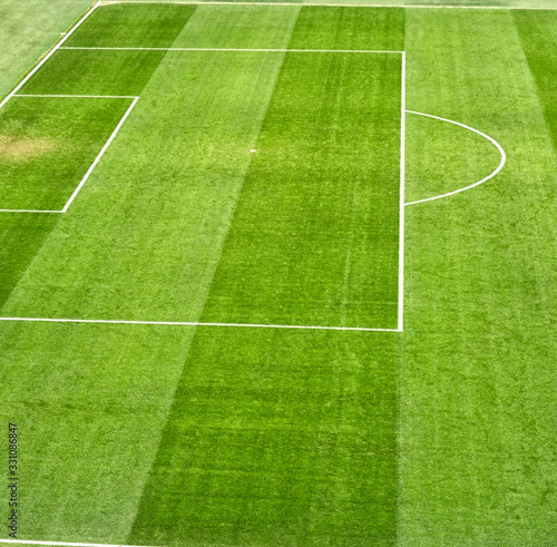 Photo of a soccer stadium. football stadium before the match.