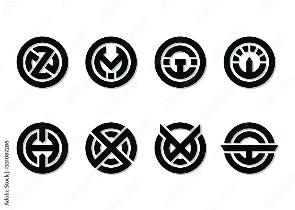 circle monogram logo colection circle monogram logo colection