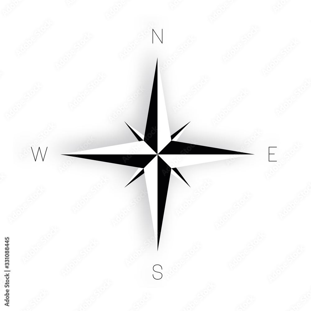 Compass rose - nautical chart. Travel equipment displaying orientation of world directions - north, east, south and west. Vector illustration Compass rose - nautical chart. Travel equipment displaying orientation of world directions - north, east, south and west. Vector illustration