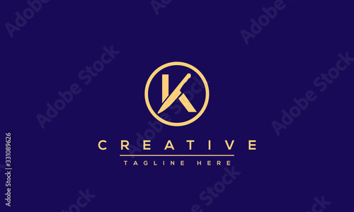 Abstract Monogram letter K Logo design concept. Minimalist k kk creative initial based Vector icon template. Graphic Alphabet Symbol for Corporate Business Company Identity.