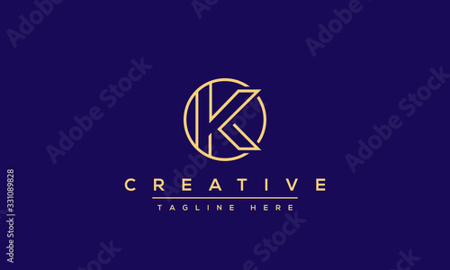 Abstract Monogram letter K Logo design concept. Minimalist k kk creative initial based Vector icon template. Graphic Alphabet Symbol for Corporate Business Company Identity.