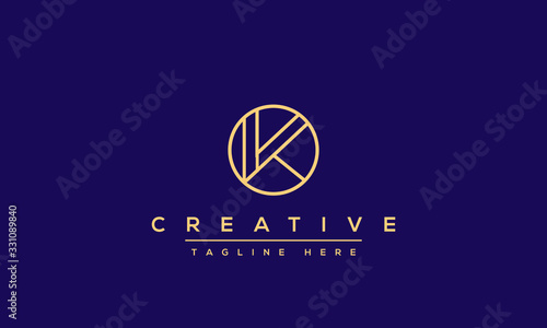 Abstract Monogram letter K Logo design concept. Minimalist k kk creative initial based Vector icon template. Graphic Alphabet Symbol for Corporate Business Company Identity.