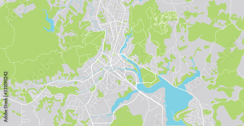 Urban vector city map of Whangarei, New Zealand photo