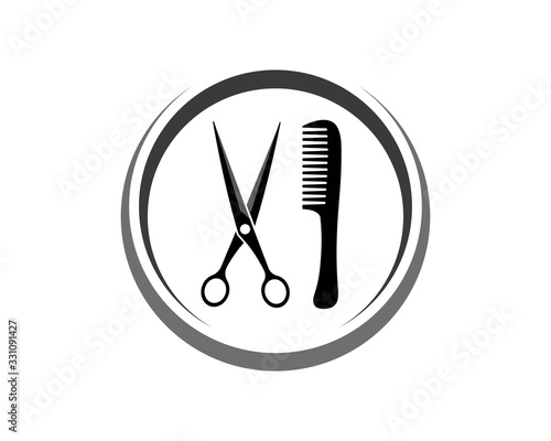 scissor icon logo vector illustration