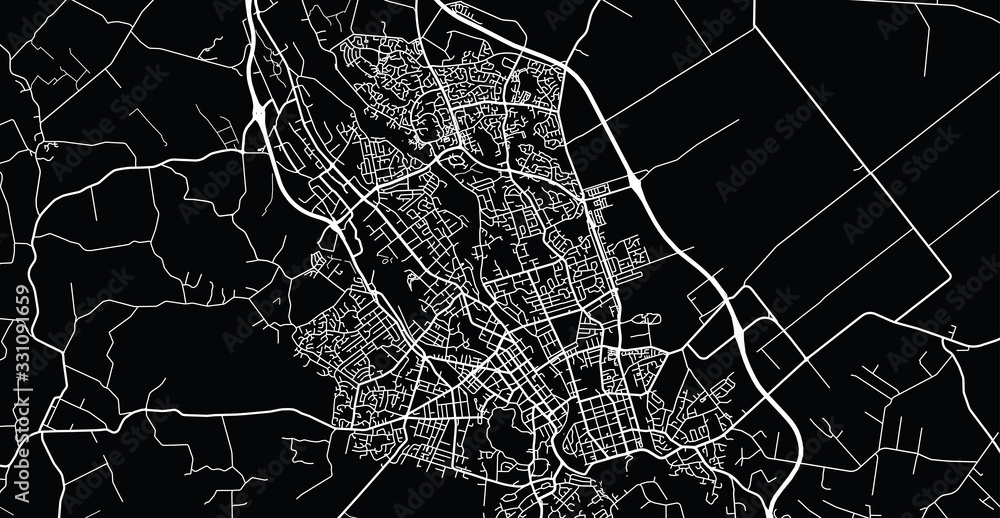 Urban vector city map of Hamilton, New Zealand