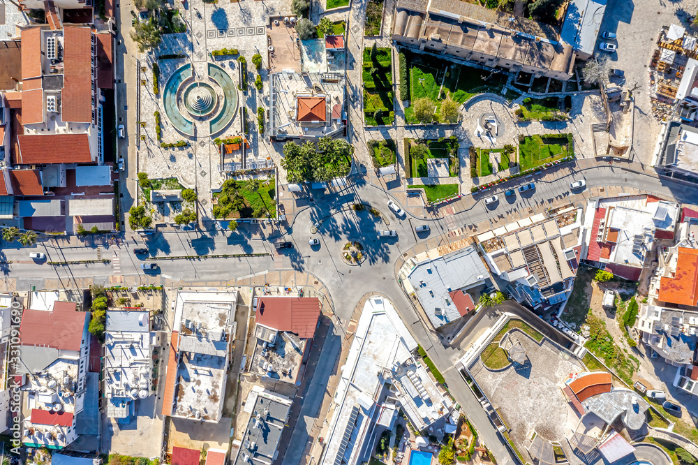 Fototapeta premium Center of Agia Napa, Cyprus, view from above