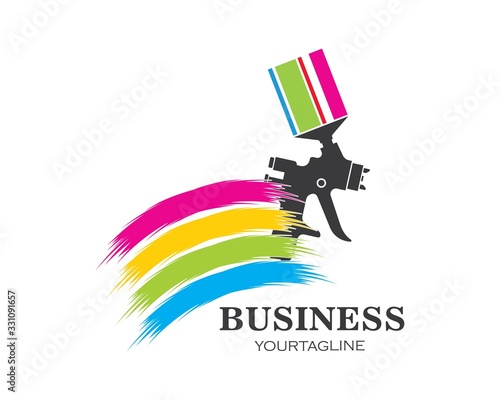 spray gun paint logo icon vector illustration
